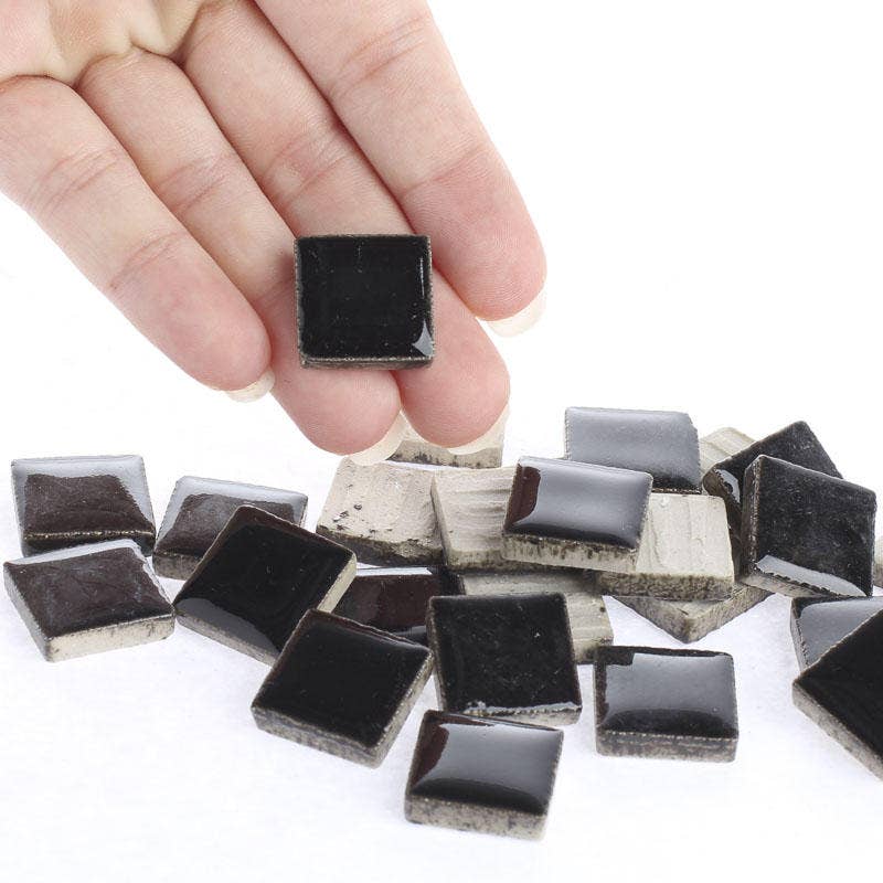 Factory Direct Craft - Venta al por mayor Flores artificiales - Bolsita de 25 mini azulejos de mosaico de cerámica 19 mm - Color a elegir1