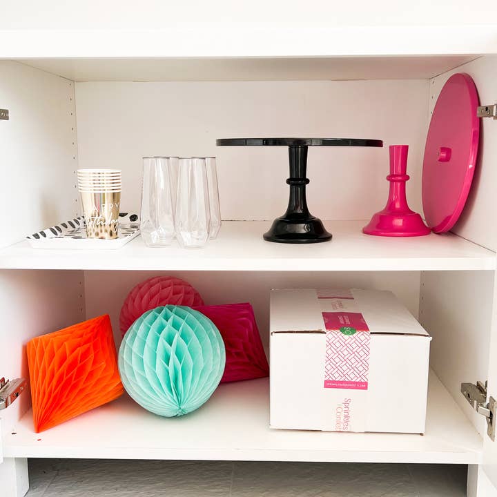 Sprinkles & Confetti Party Supplies - Wholesale Cake Stand - Hot Pink Melamine Cake Stand | Cupcake Stand7