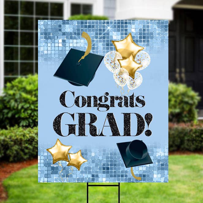 Aula de Graduação Act Yard Sign - Azul Claro 9Pk por atacado de Paper Dazzle