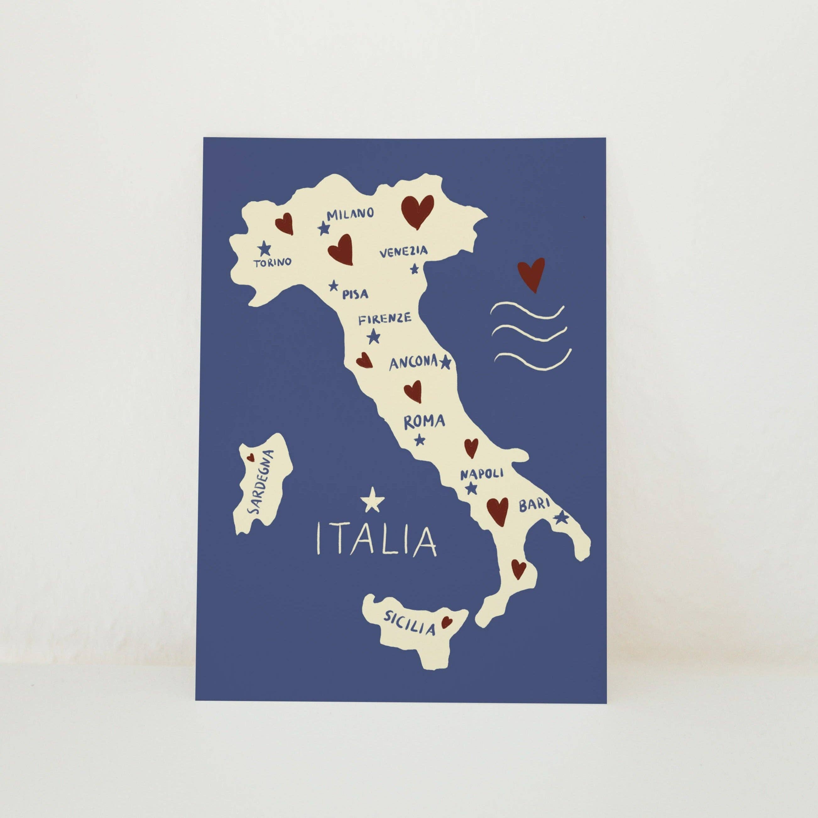Studio Dolci - Wholesale Postcard - POSTCARD ITALY MAP