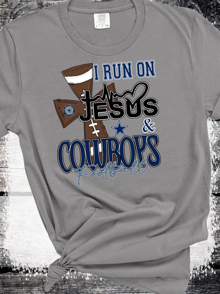Jesus and Cowboys Football Dallas, Texas Spirit Fan Wear for wholesale by A Blessed Texas Mess Boutique