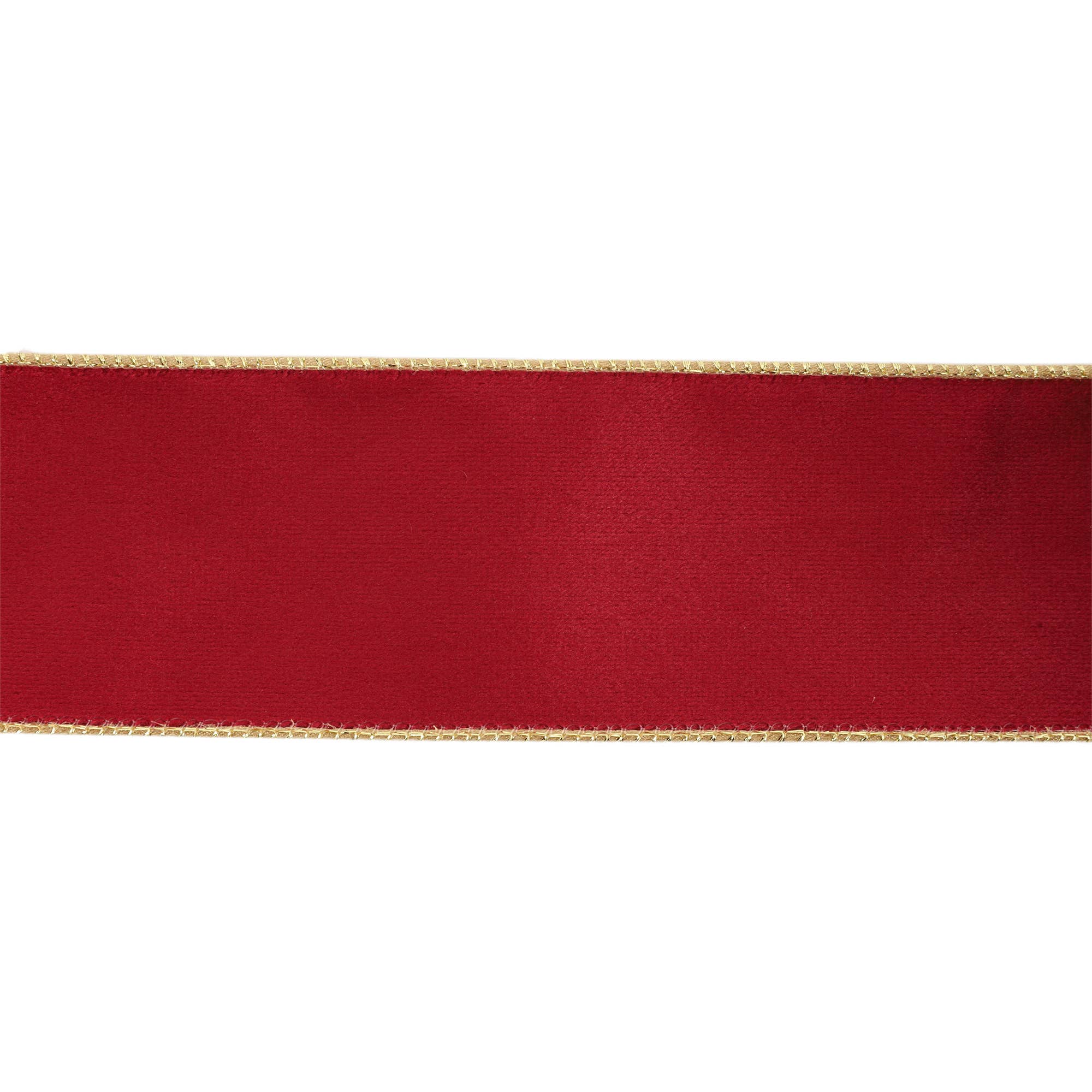 LA Ribbons Wholesale - Wholesale Linten - 2 1/2" Omkeerbaar Klassiek Fluwelen Lint met Draad | Bordeaux/Goud | Rol van 10 Yards1