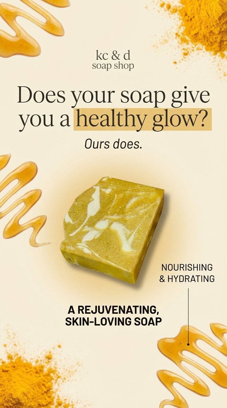 KC&D Soap Shop - Wholesale Bar Soap - Goat Milk Soap: Milky Turmeric & Honey with Kaolin Clay6