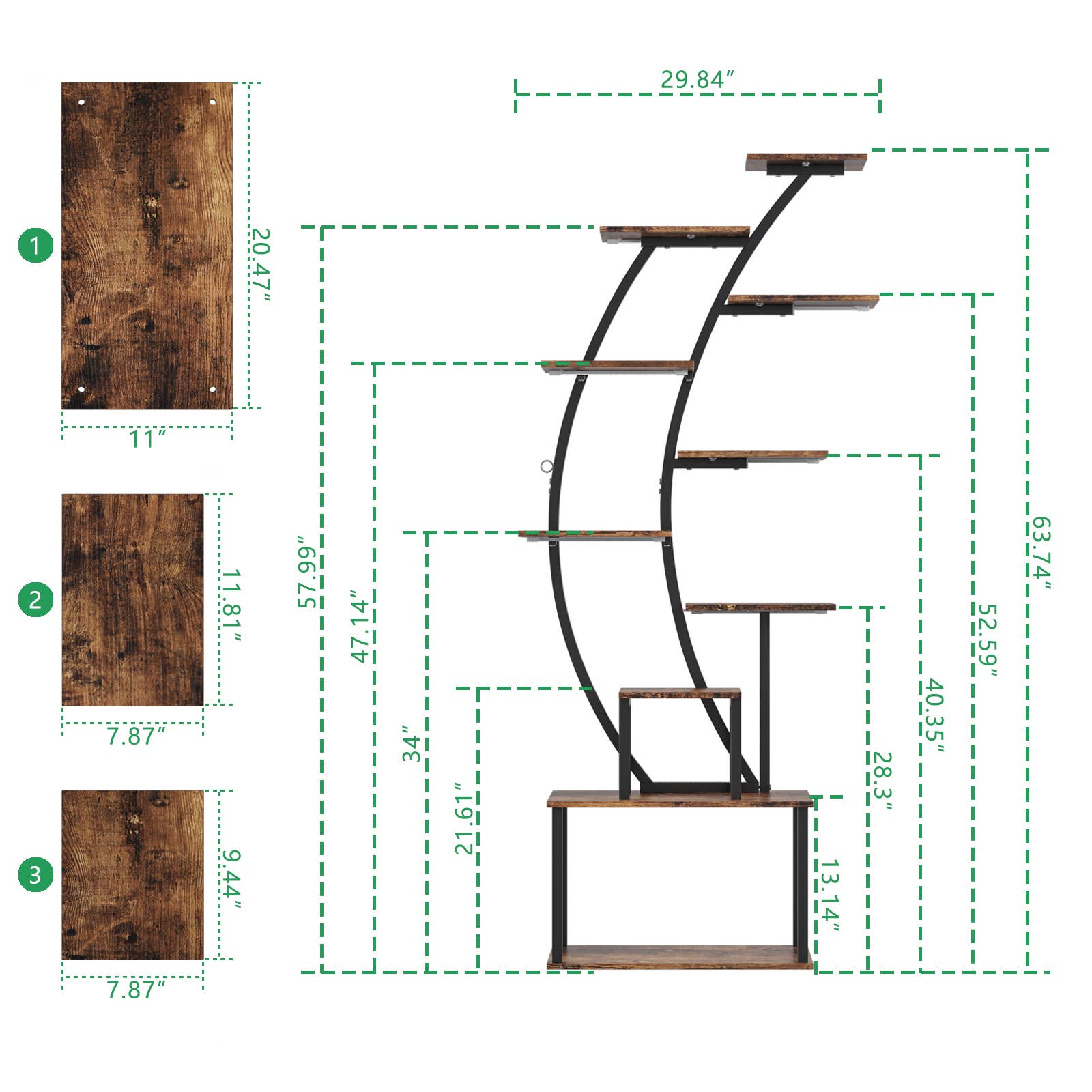 39F Inc. - Vente Supports de plantes - Support de plantes en métal à 8 niveaux avec lampe de culture pour intérieur2