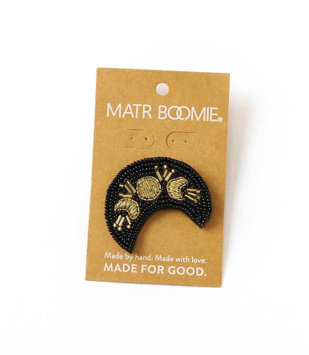 Matr Boomie Fair Trade – alfinete de lapela por atacado – Alfinete de broche de lua Bala Mani frisado - Artesanal, Comércio Justo1