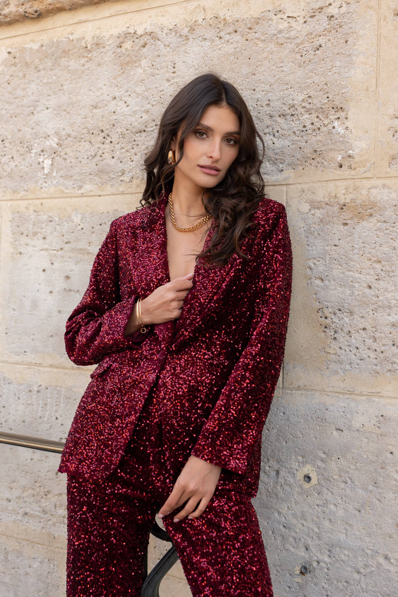 Attentif Paris - Wholesale Blazer - Women's - Straight-cut sequin blazer9