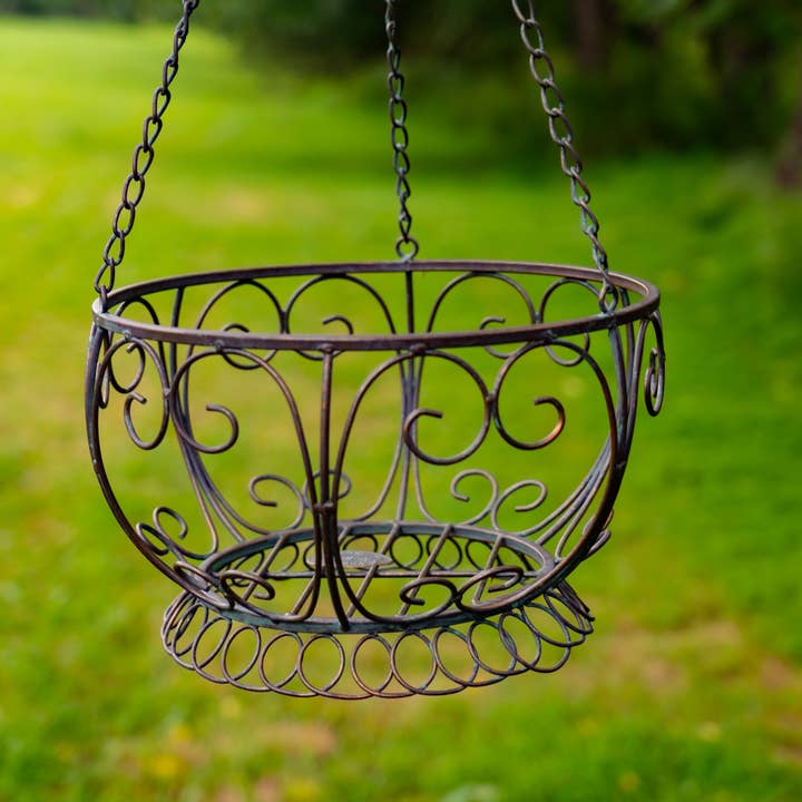 Zaer Ltd. International - Wholesale Hanging Planter - Hanging Iron Basket Planter "Paris 1968" - 3 Colors6