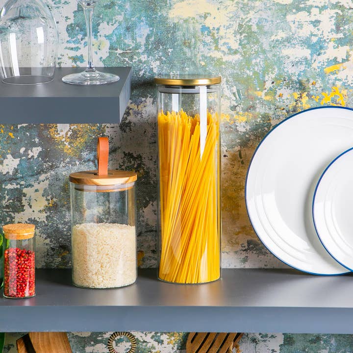 Rinkit Ltd – Großhandel Einmachglas – Argon Tableware Vorratsglas mit Metalldeckel, 2 l, goldfarben1