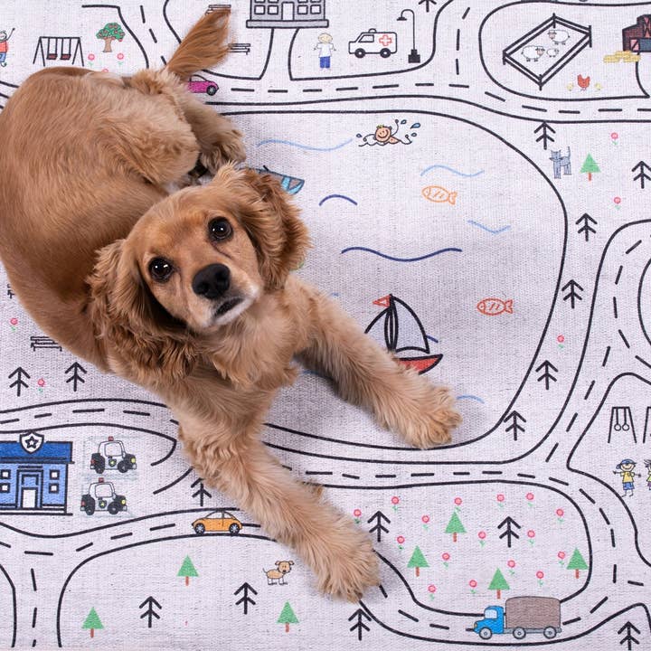 Happy Woody - Vendita all'ingrosso Tappeto - Bambini e neonati - Tappeto per bambini HappyTown con motivo strade - tappeto gioco per cameretta3