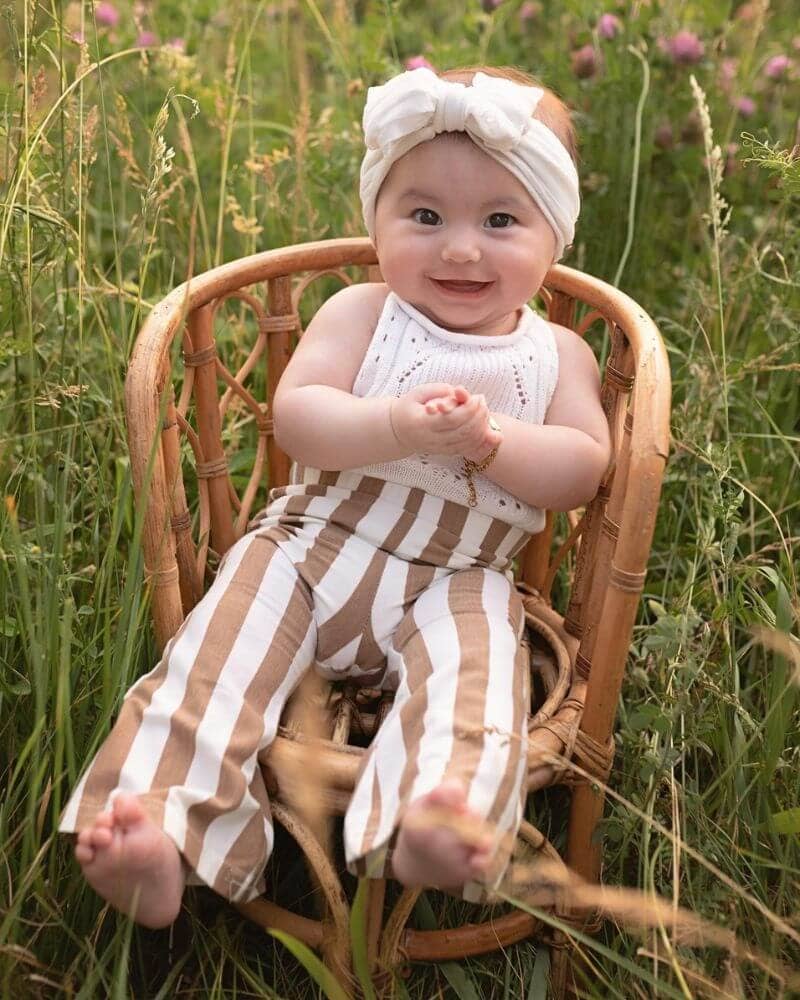 Bailey's Blossoms – Engroshandel Bukser (ikke denim) - Børn – Blakely boheme bell-bottom bukser i brune striber6