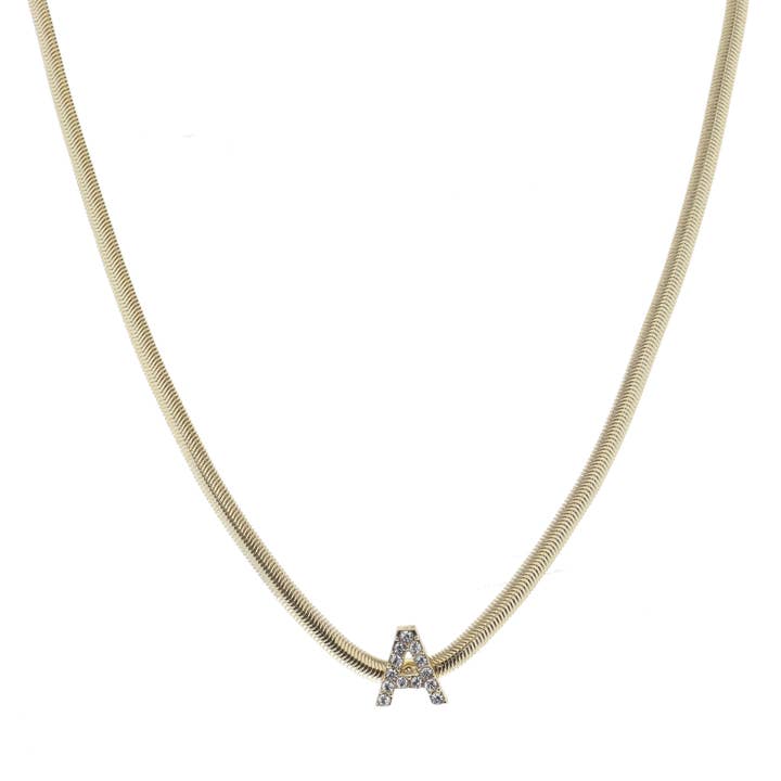 Kids Multi Color Crystal "W" on Gold Heart Necklace for wholesale by Jane Marie