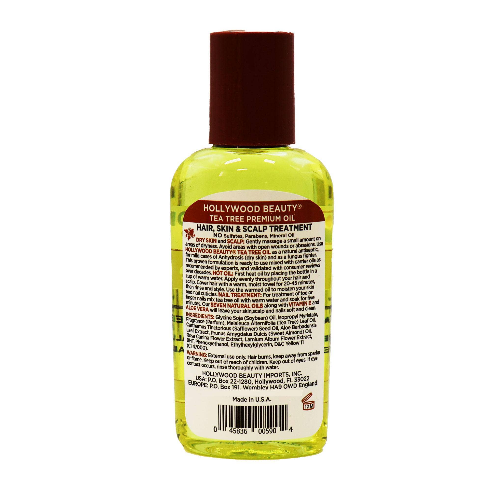 KT Supply - Vendita all'ingrosso Oli per capelli - Olio per capelli Hollywood Tea Tree, 2 Oz.1
