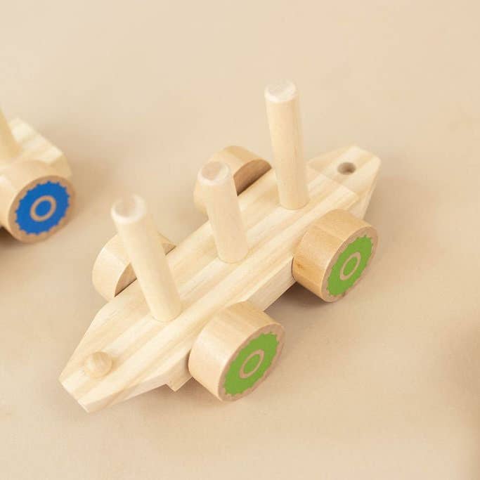 Spirit 'N Sprout - Wholesale Wood Toy - Kids - Farm Wooden Train Set for Kids - Pull Along Stacking Train10
