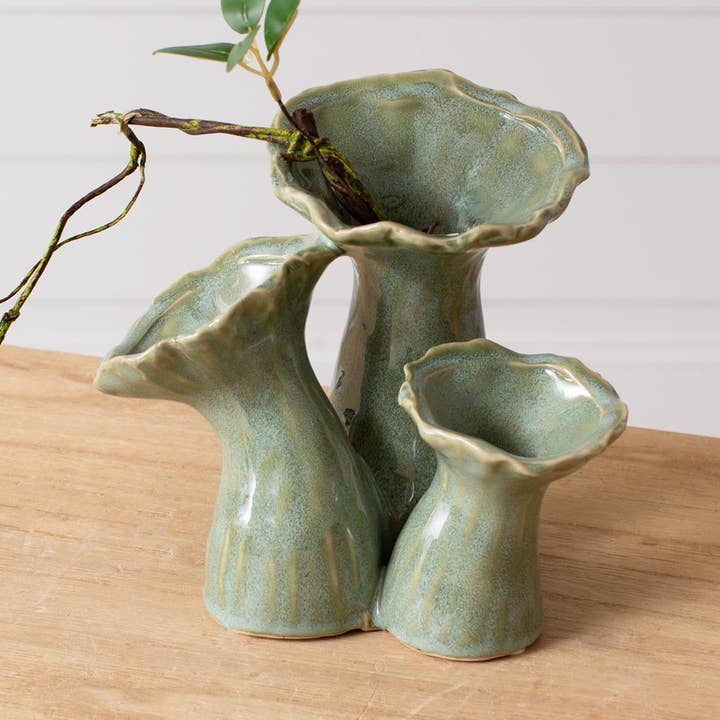 Vase - Soft Green Anemones (Pk/02) for wholesale by Audrey's Home & Gift