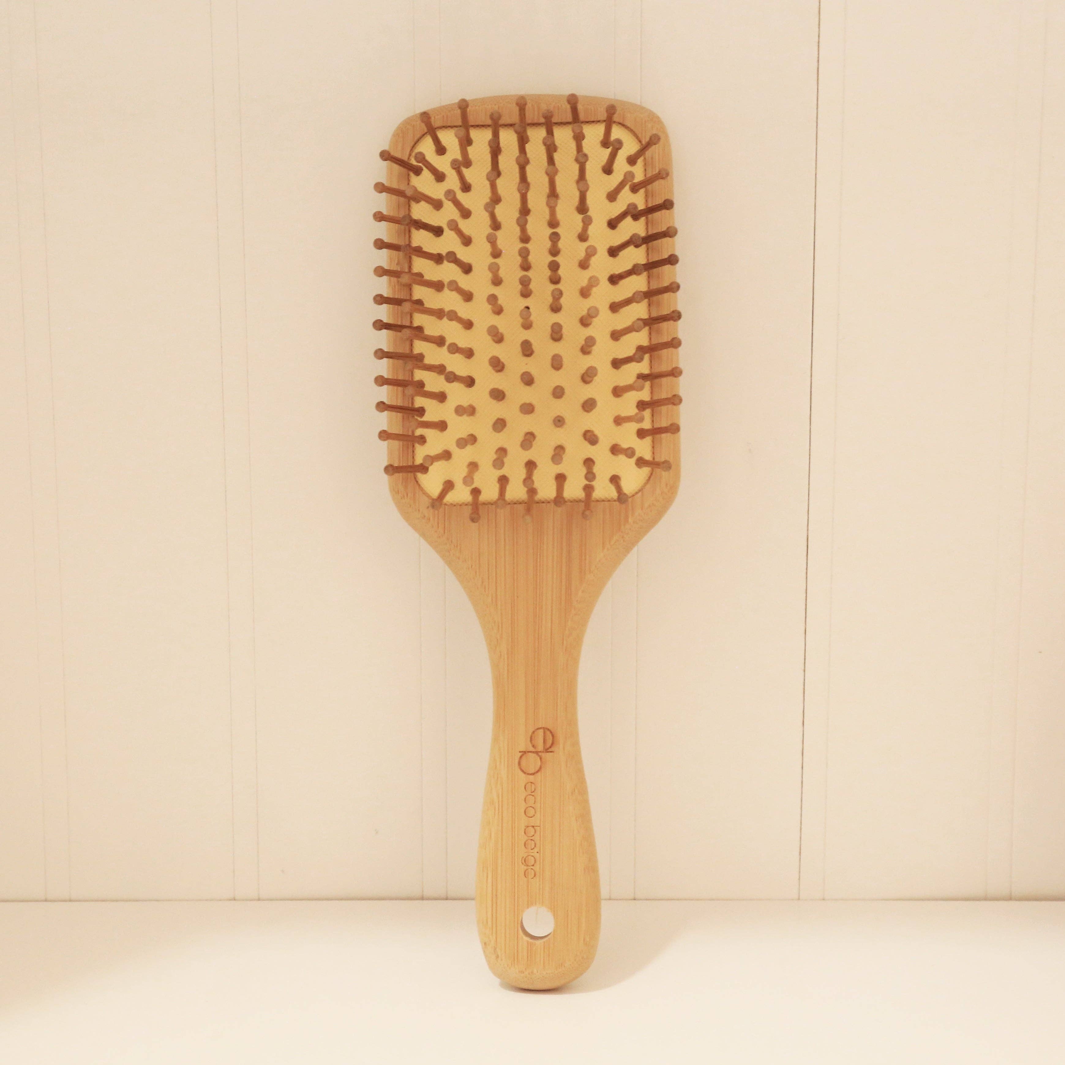 Eco Beige - Wholesale Hair Brush/Comb - Cushioned Bamboo Hair Brush- Rectangle0