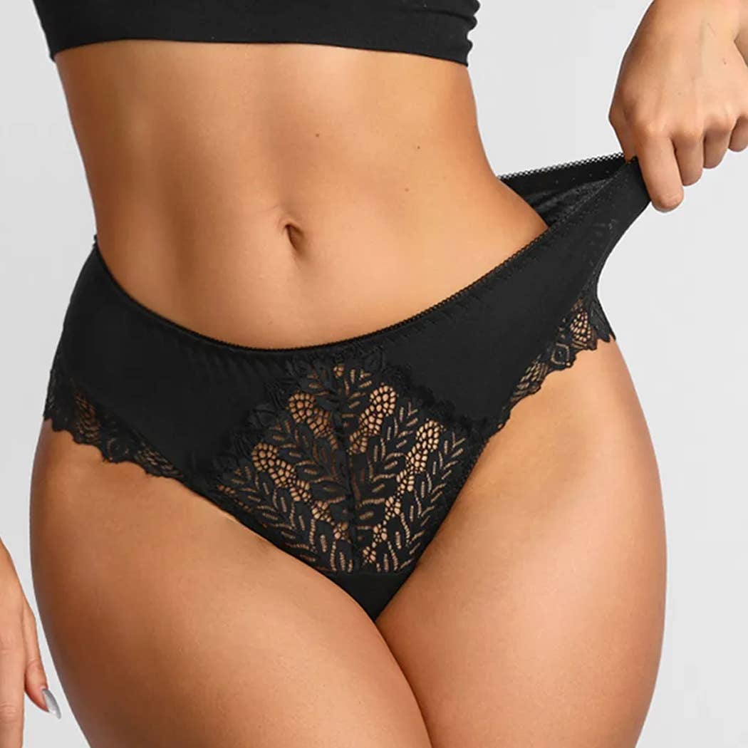 Curvy Fix - Wholesale Underwear - Women's - Lace Brazilian Panties With Medium Rise2