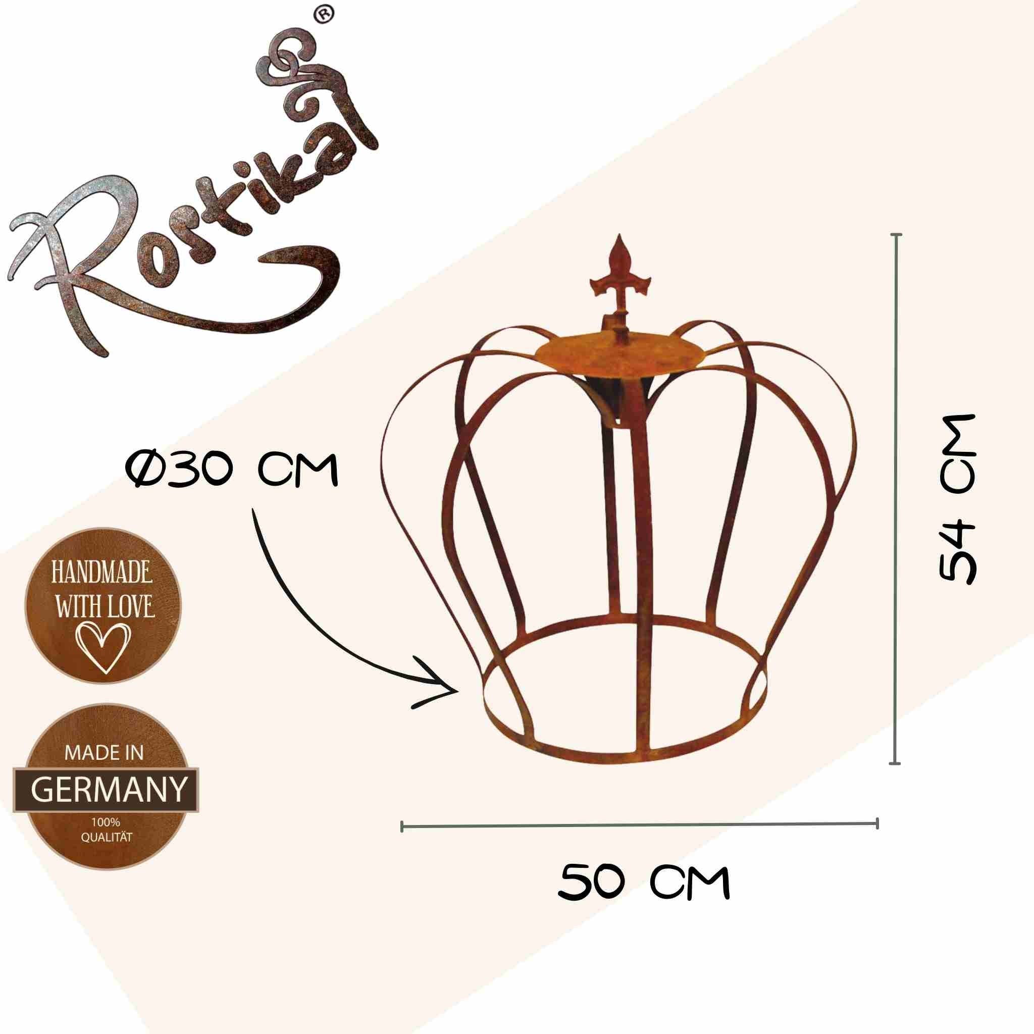 Rostikal – Großhandel Gartendeko/-schmuck – Krone Lilie | Gartendeko Rost Kronen aus Metall1