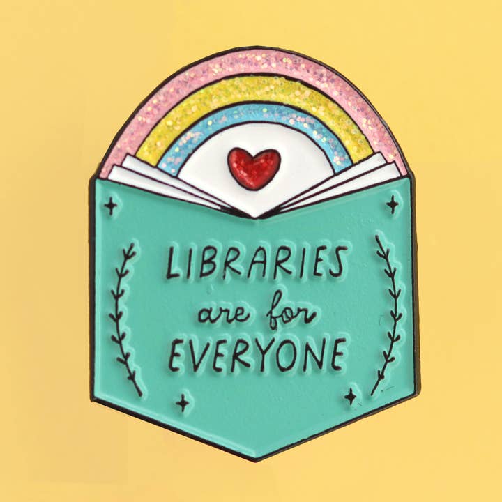 Fluffmallow (Custom duties for USA are pre-paid by us) - Wholesale Lapel Pin/Button - Libraries Are For Everyone Bookish Enamel Pin