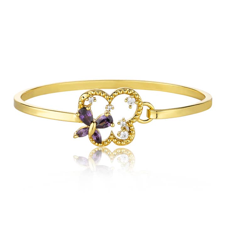 Cubic Zirconium Butterfly Bangle for wholesale by Little Miss Twin Stars