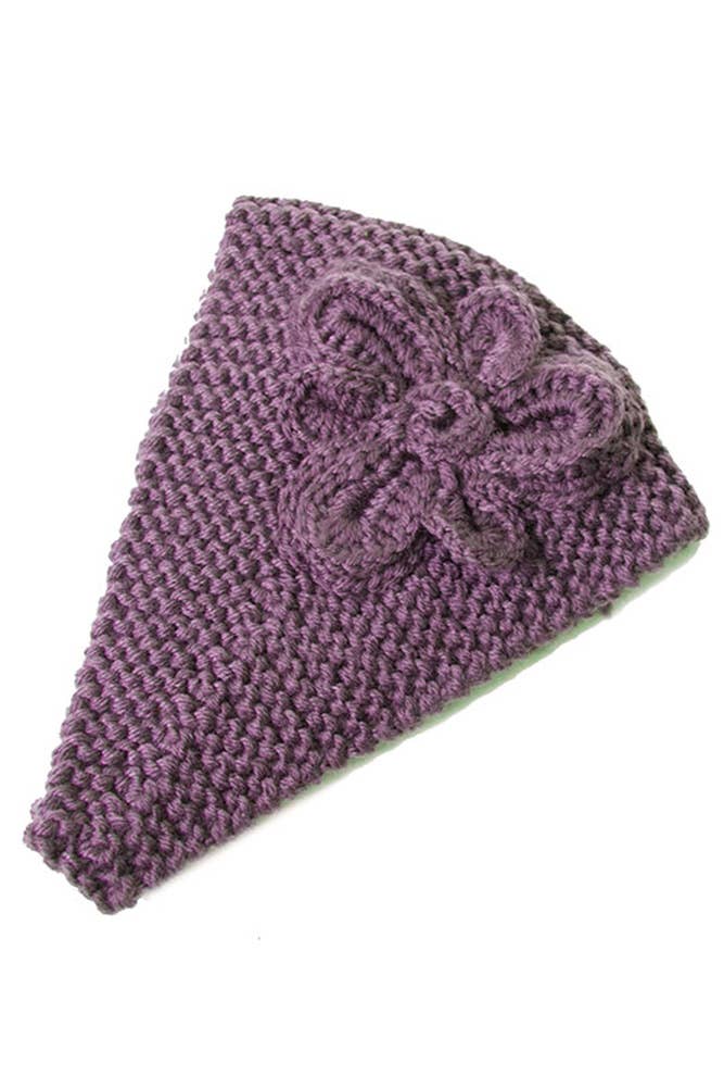 Hana – wholesale Fashion headband – women's – Knit Headwraps with Floral Corsage3