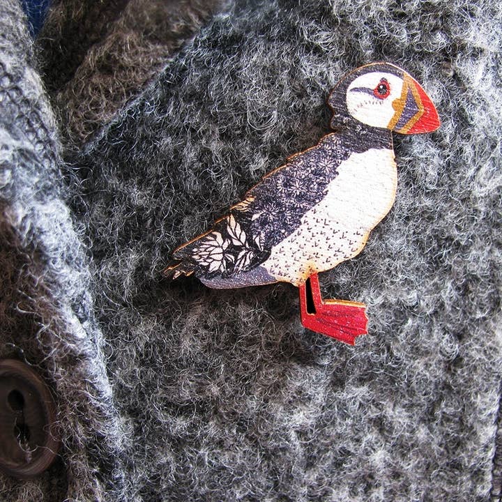 broche en forme de macareux à coudre pour la vente par Perkins & Morley