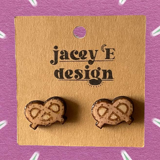 Pretzel Dainty Painted Studs for wholesale by Jacey e Design