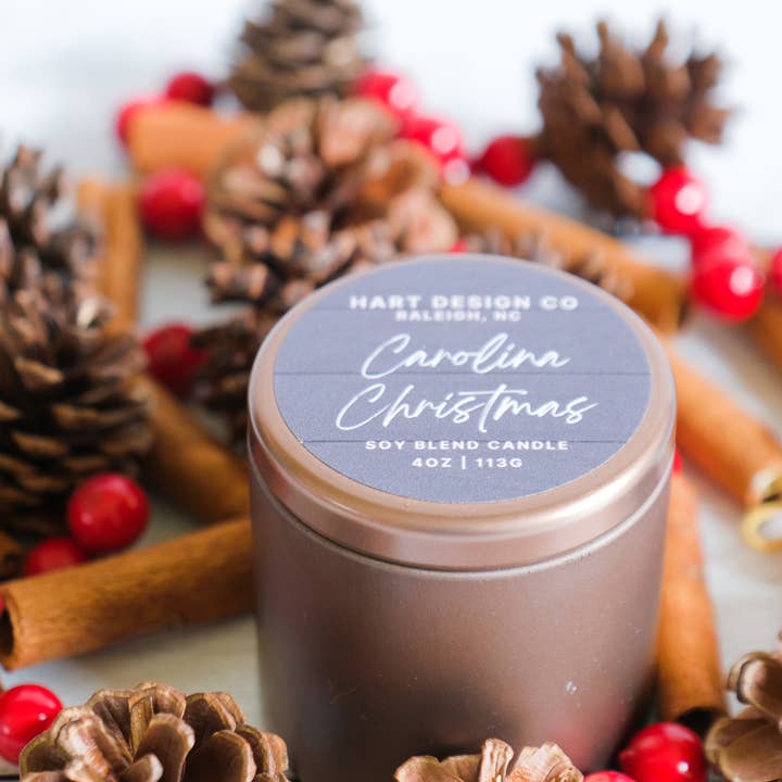 Hart Design Co - Wholesale Jar/Filled Candle - Carolina Christmas | Holiday Favorites Candles **BESTSELLER