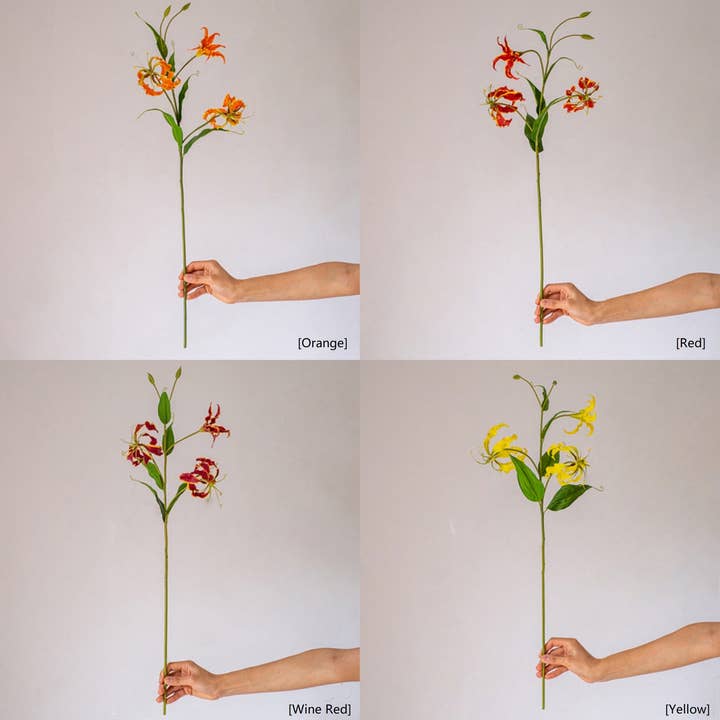 Rustic Reach - Wholesale Artificial Flowers - Silk Flower Flame Lily Stem 29" Tall2
