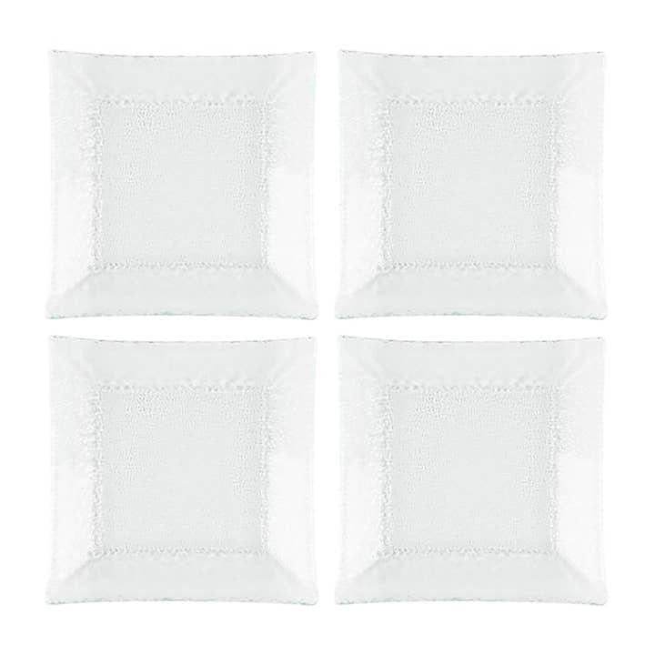 Glass Dinnerware 6.25" x 6" Square Clear Glass Plate (Set of 4) for wholesale by TURGLA HOME