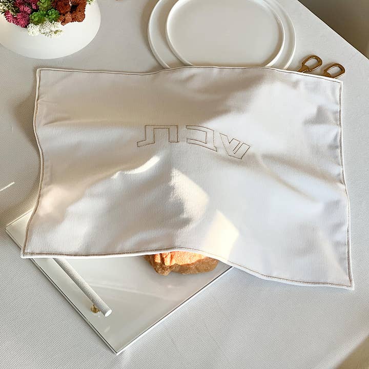 Boker-Tov Shalom - Wholesale Tablecloth - Corduroy Challah Cover