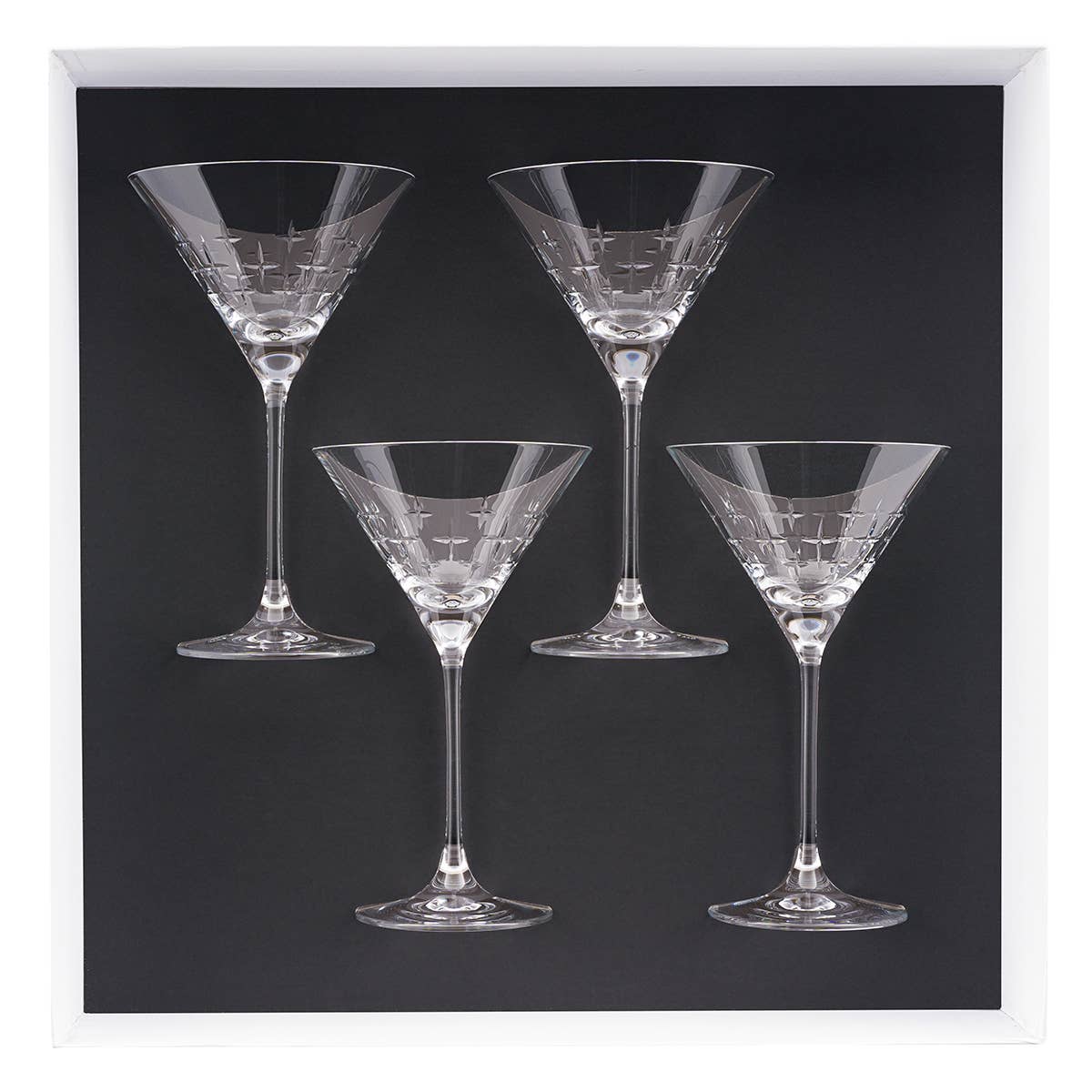 Degrenne Paris - Wholesale Cocktail/Liquor Glass - NEWPORT TWIST - GIFT BOX OF 4 MARTINI GLASSES1