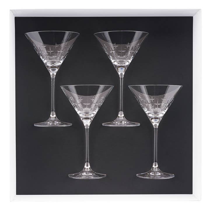 Degrenne Paris - Wholesale Cocktail/Liquor Glass - NEWPORT TWIST - GIFT BOX OF 4 MARTINI GLASSES1