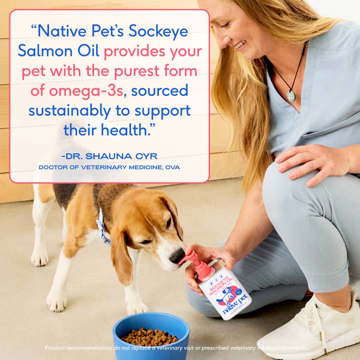 Native Pet - Wholesale Pet Supplement - Cat/Dog - Wild-Caught Alaskan Sockeye Salmon Oil, Skin & Coat Health