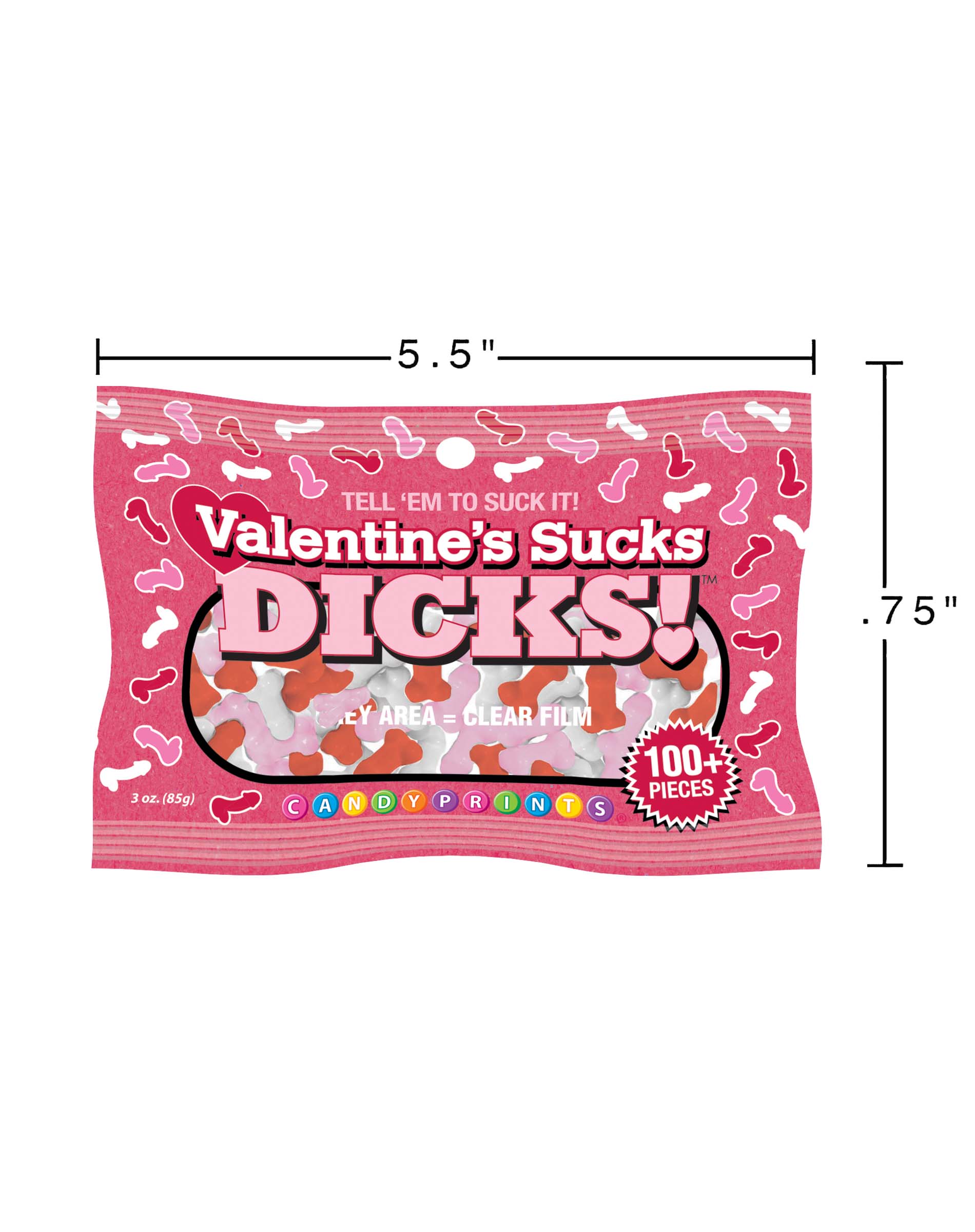 Little Genie Productions – wholesale Boiled sweets – Valentine's Sucks Dicks Candy - 3oz Bag2