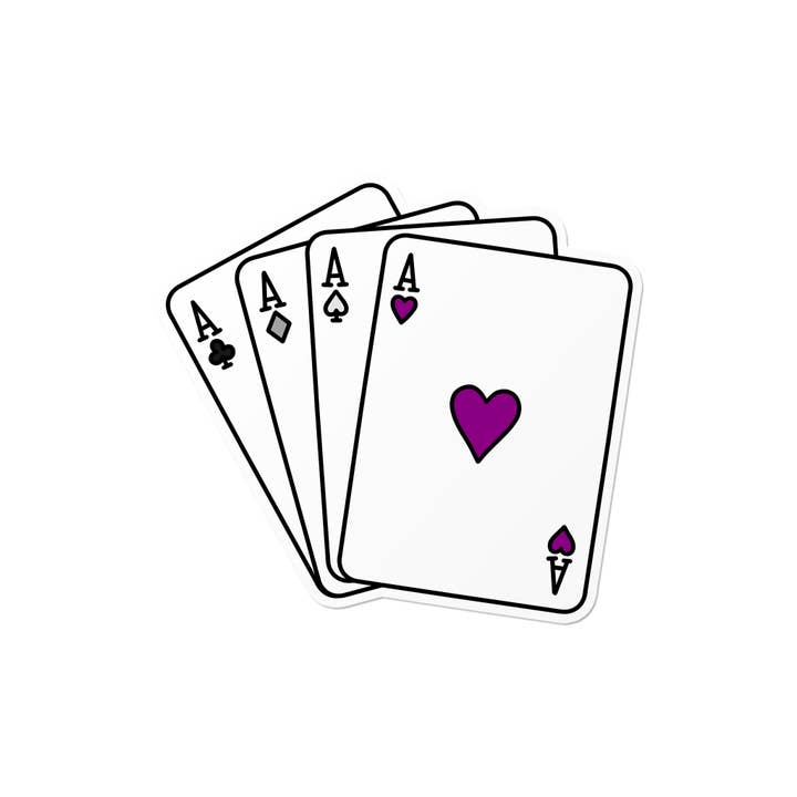 Asexual Ace Playing Cards | LGBTQ+ Pride Sticker for wholesale by That Queer Card Co