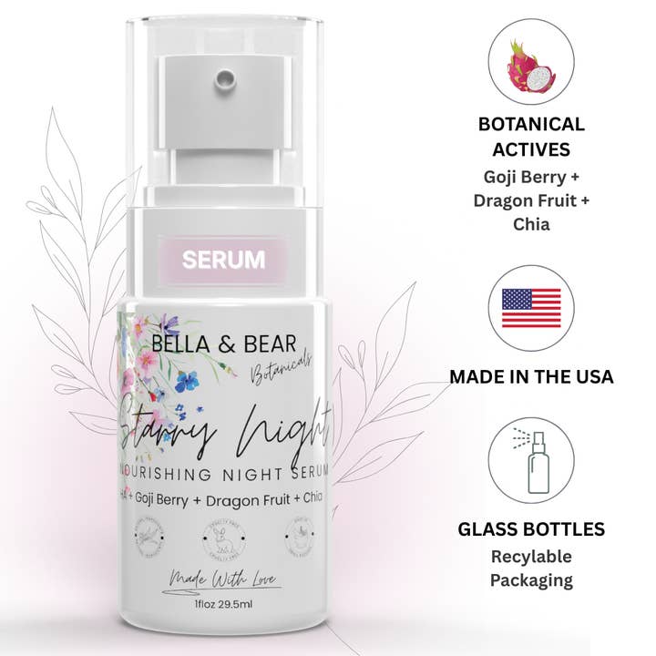 Starry Night Nourishing Night Serum | Anti-Aging | Natural for wholesale by Bella & Bear Botanicals