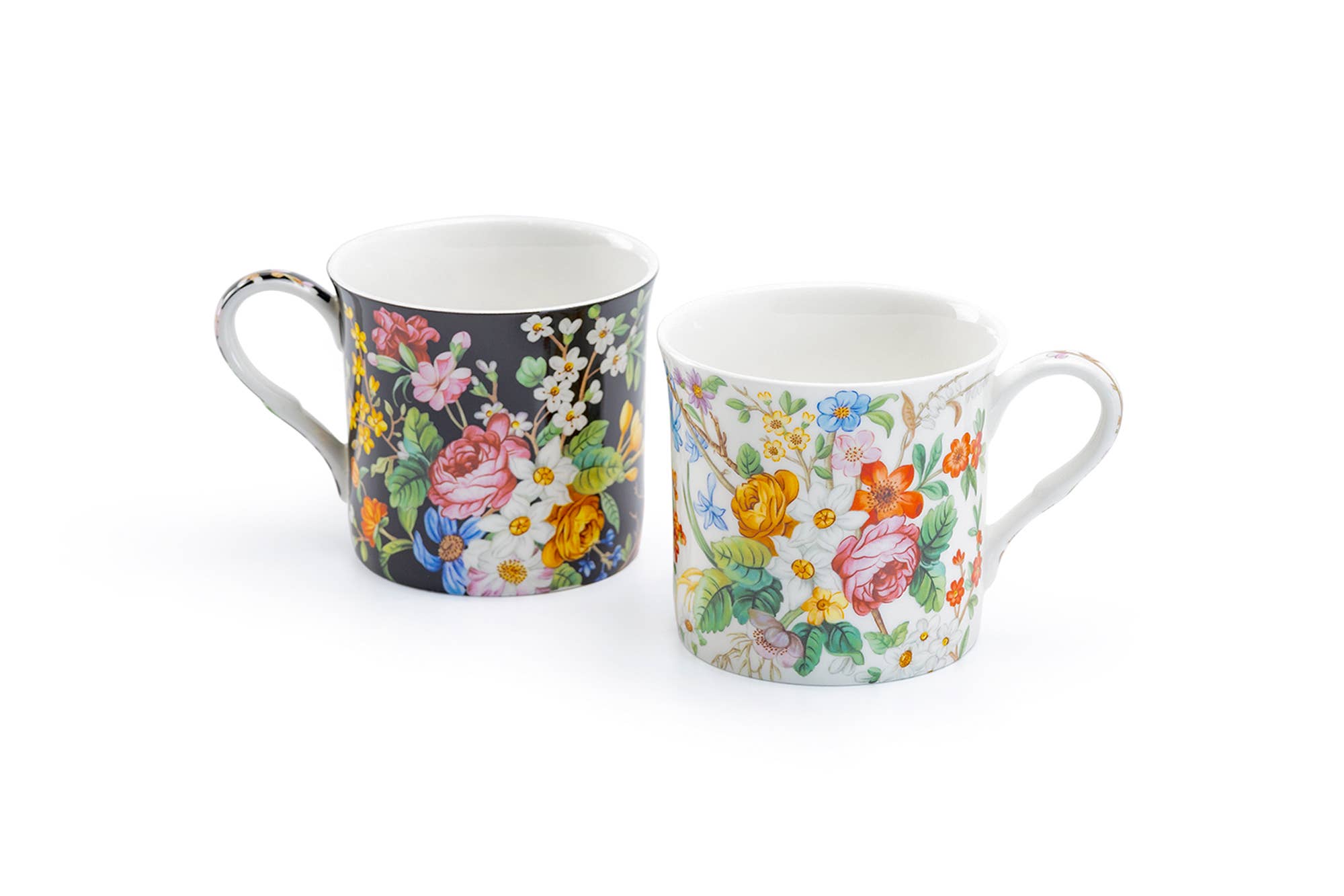 Grace Teaware - Wholesale Coffee Mug - Lismore Rose Garden 10oz Bone China Mug Set of 2 Assorted 1