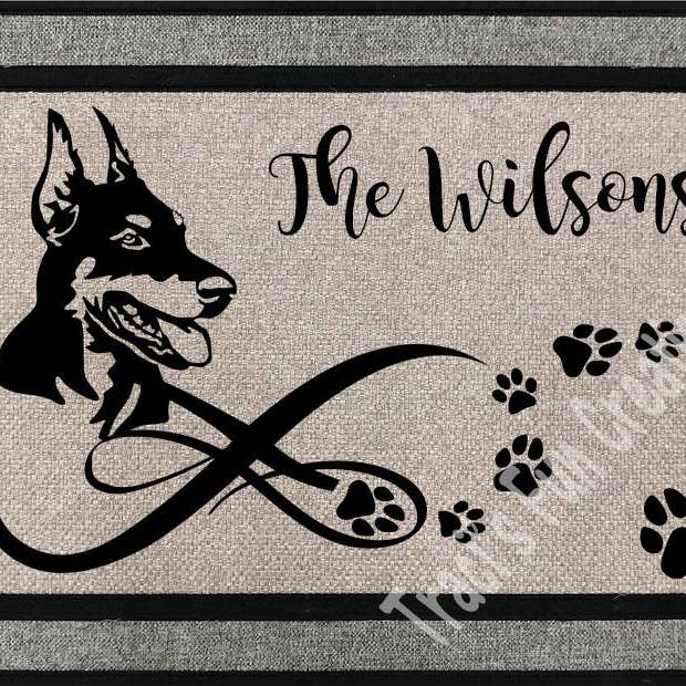 Doberman Door Mat for wholesale by Traci's Fun Creations