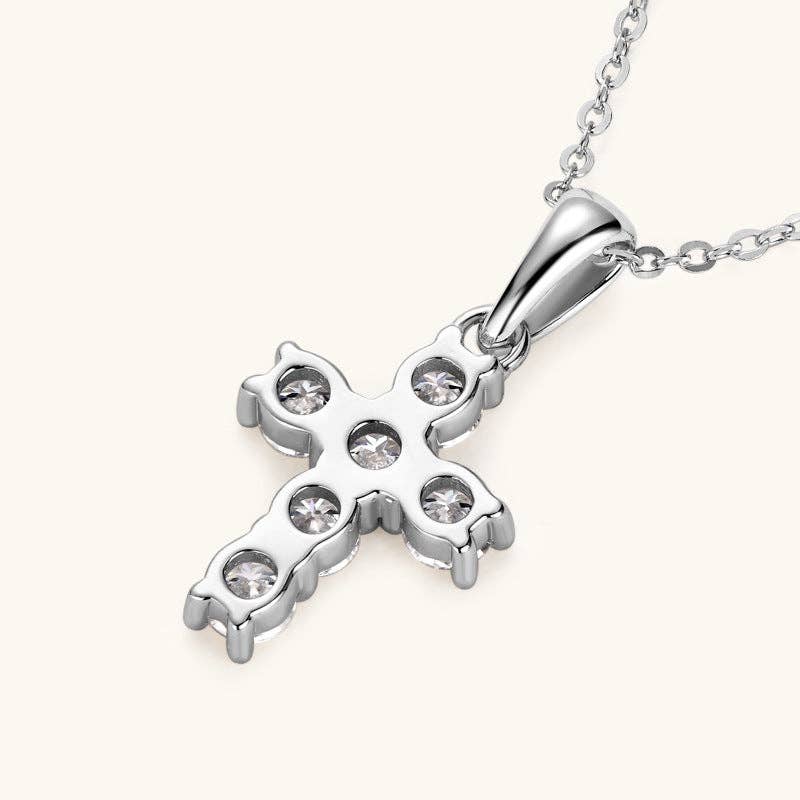 Perimade & Co. LLC - Wholesale Pendant/Charm Necklace - Moissanite Cross Pendant Necklace in 925 Sterling Silver4