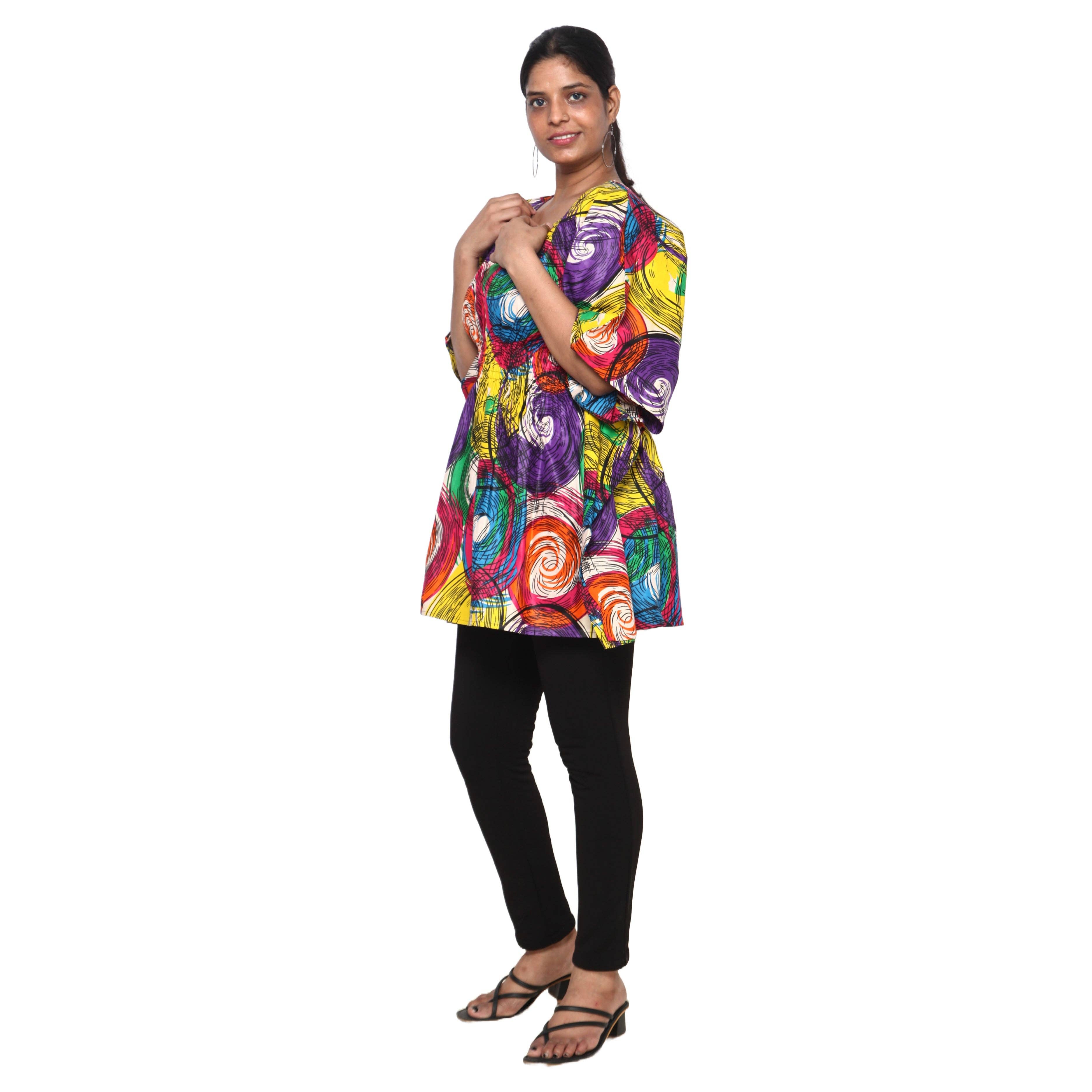 African Stars - Wholesale Kaftan - Women's - Women's Half Kaftan With Elastic Waist -- FI-P144