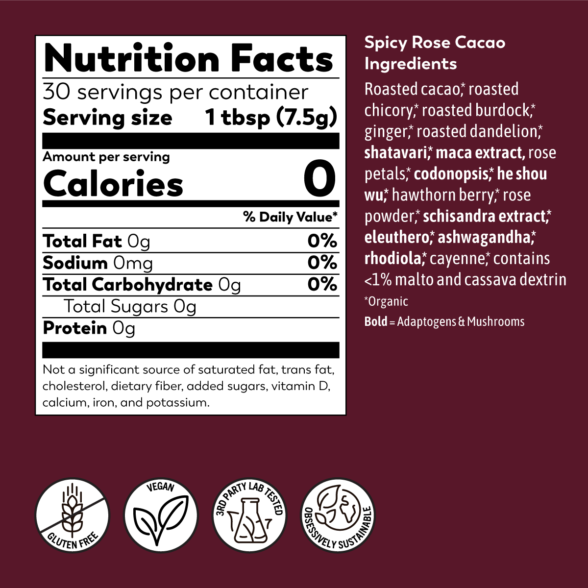 Rasa - #1 in Functional Adaptogens - Wholesale Health/Detox Tea - Rasa Spicy Rose Cacao | Love Tonic | 8 oz6