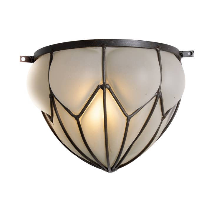 Applique da parete Cleopatra in vetro soffiato color sabbia - H 27 cm L 22 cm per la vendita all'ingrosso da parte di Maison Annabi