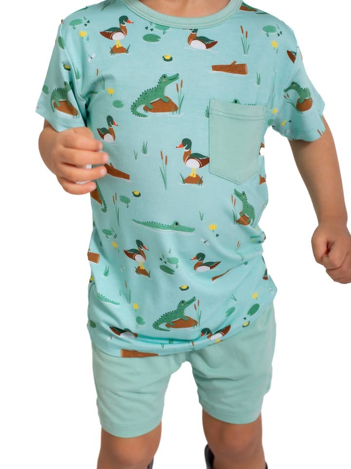 Pearls & Pelicans - Wholesale Top & Short Set - Kids - Bayou Buddies Pocket Shirt & Shorts5
