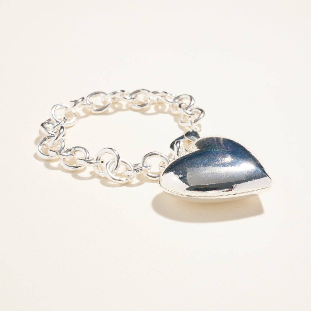 Designature New York - Wholesale Keychain – Women's - 6.5 Inch Metal Puffy Heart Keychain Bagcharm5