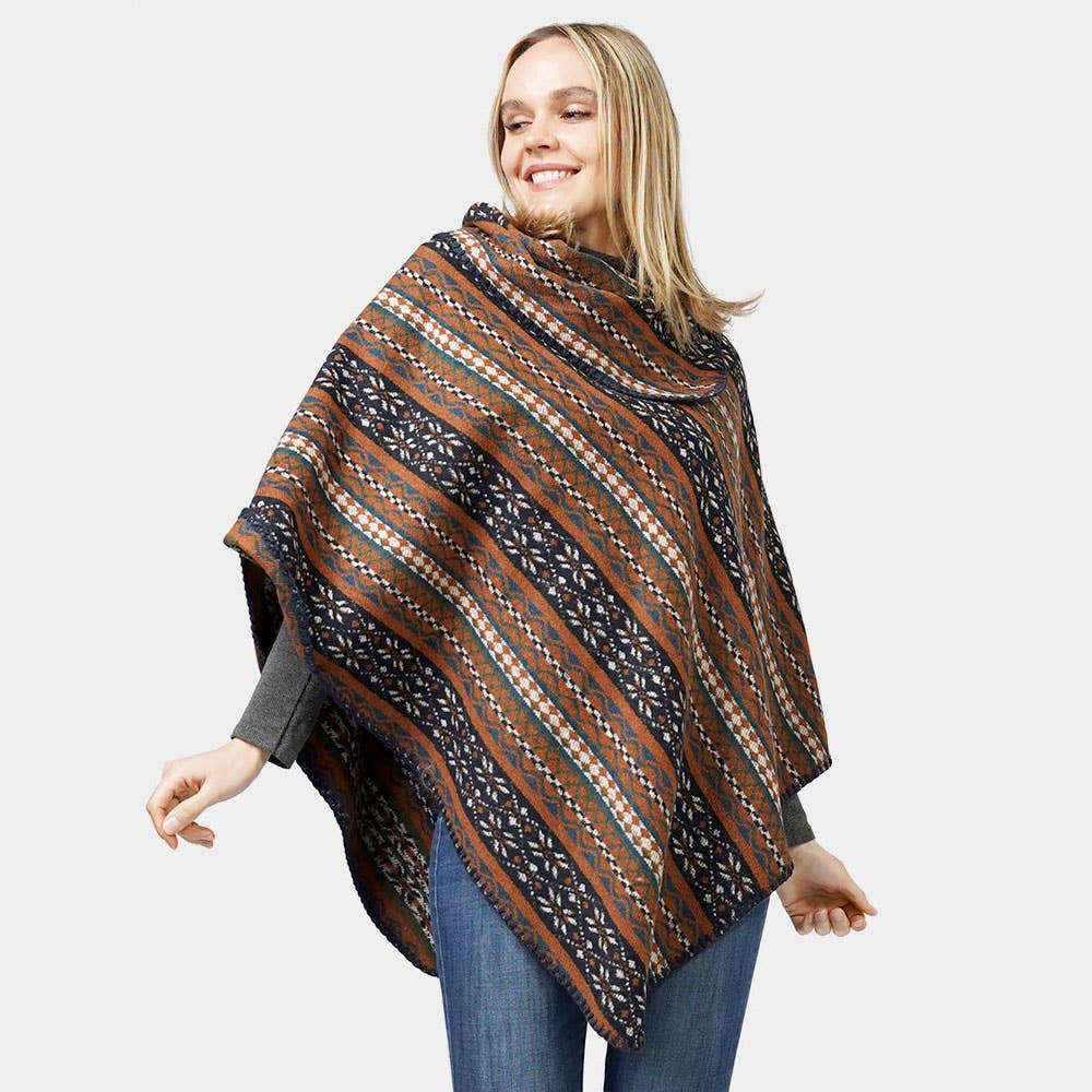 Sensibling Corp. - Wholesale Poncho - Women's - Ethnic Patterned Poncho5
