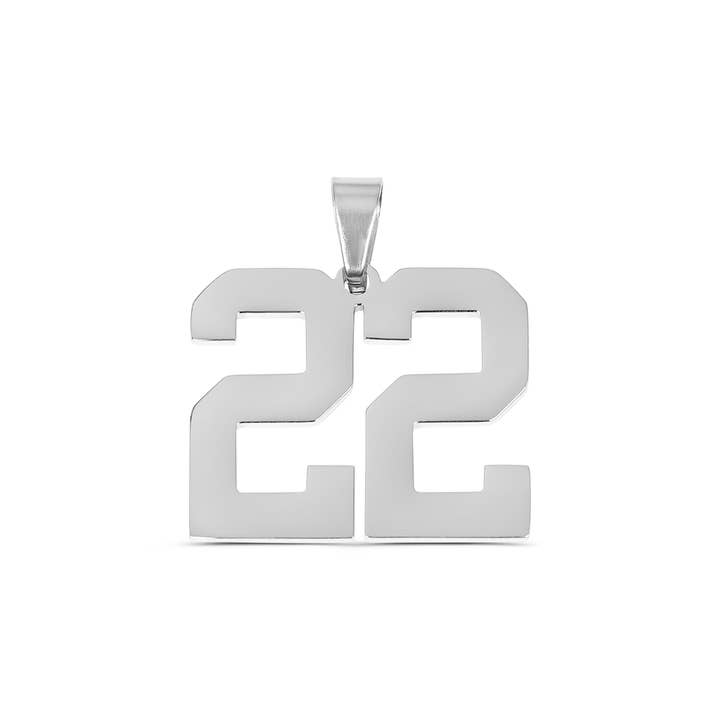WJW - Wholesale Individual Charm/Pendant - Stainless Steel Sport Number Pendants22