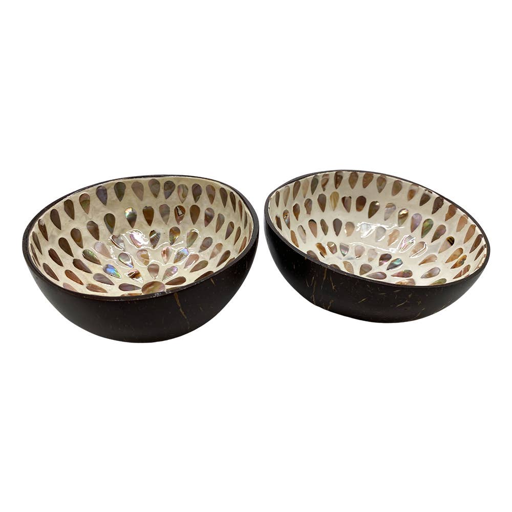 VIE - Wholesale Decorative Plate/Dish/Bowl - Hand-Painted Coconut Bowls, Lacquered, Set of 245