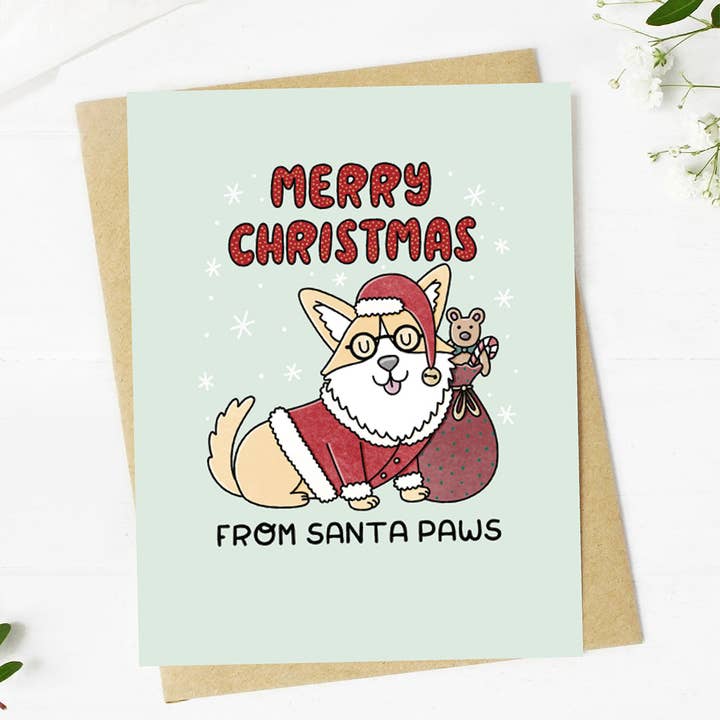 "Merry Christmas from Santa Paws" Dog Card for wholesale by Big Moods
