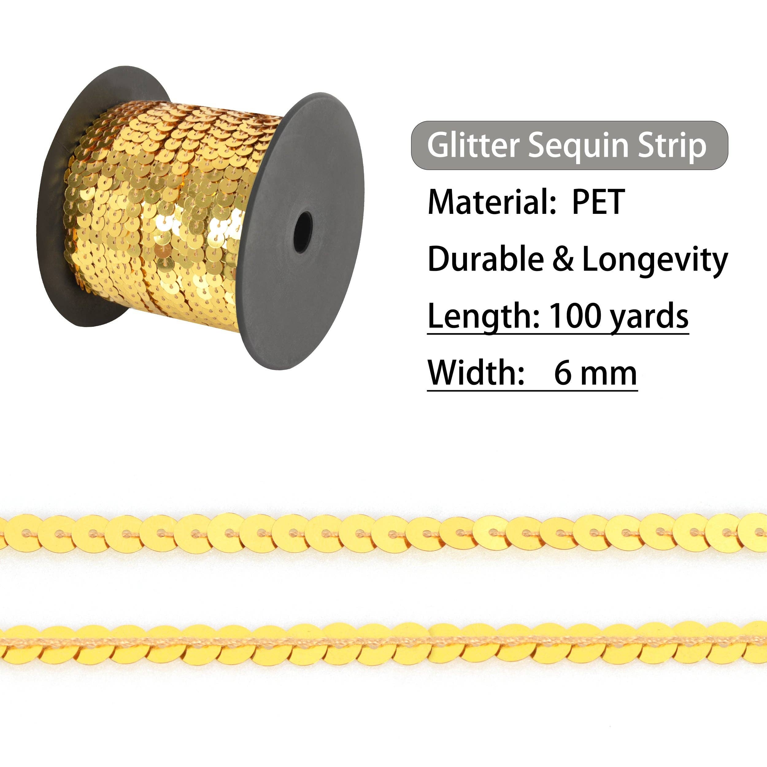 AK Brand - Venta al por mayor Material para manualidades - Tira de Lentejuelas Planas 6mm Lentejuela Metálica Adorno de Lentejuelas1