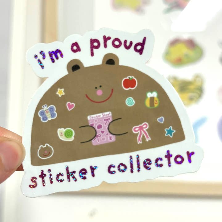 Autocolante Colecionador Brilhante de Vinil com Purpurina por atacado de Rolly Poly Studios